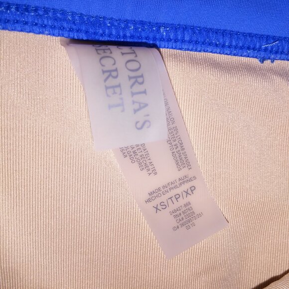 Victoria Secret Swim Bikini Bottom XS Solid Blue Foldover Waist Color Code 868 - Picture 4 of 8